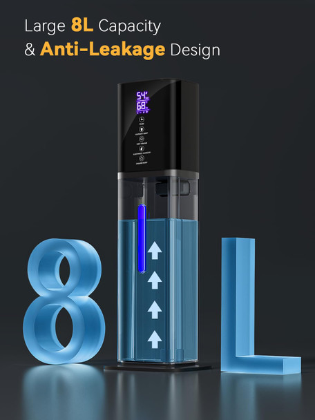 let'me Humidifiers for Bedroom, 8L Quiet Humidifiers for Large Room with Timer, 360°Nozzle, 3 Speed Ultrasonic Cool Mist Humidifier with Humidistat for Baby, Customize humidity for Home Adults Plants - grey