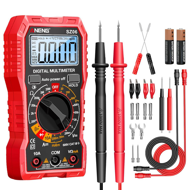Aneng Digital Multimeter With CaseDc Ac VoltmeterOhm Volt Amp MeterMeasures VoltageCurrentResistanceContinuityDiodesElectric Tools For Househould OutletAutomotive Battery Test