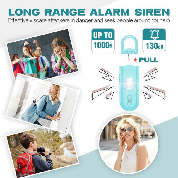 Personal Safety Alarm for Women Girls, 130dB Loud Siren with SOS Light, Flashlight, 1000ft Audible, Double Speakers Help Kids, Elderly Emergency Call, Alert Panic Button Self Defense Devices