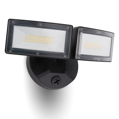 Luxfly Led Flood Lights Outdoor 4000Lm 5000K Daylight Ip65 Waterproof Security Lights With 2 Adjustable Heads Exterior Wall Light For House Garage Yard Black 38W