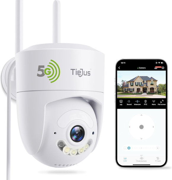 5G/2.4G WiFi Security Camera Outdoor,24/7 Recording Home Security Cameras 2K,360° PTZ Wired Cameras for Home Security Outside,Auto Tracking 5G/2.4G WiFi Security Camera Outdoor,24/7 Recording Home Security Cameras 2K,360° PTZ Wired Cameras for Home Security Outside,Auto Tracking