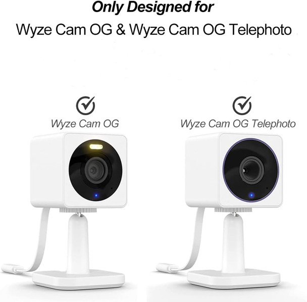 Wall Mount for Wyze Cam OG & Wyze Cam OG Telephoto, Weatherproof Protective Cover and 360 Degree Adjustable Wall Mount Bracket for Wyze Indoor Outdoor Security Camera - White,1 Pack Wall Mount for Wyze Cam OG & Wyze Cam OG Telephoto, Weatherproof Protective Cover and 360 Degree Adjustable Wall Mount Bracket for Wyze Indoor Outdoor Security Camera - White,1 Pack