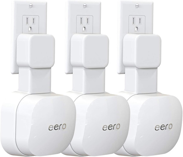 Outlet Wall Mount Only for eero 6 & eero 6+ mesh Wi-Fi System, No Messy Wires & Space Saving Outlet Mount Holder for eero 6 Extender (3 Pack) Outlet Wall Mount Only for eero 6 & eero 6+ mesh Wi-Fi System, No Messy Wires & Space Saving Outlet Mount Holder for eero 6 Extender (3 Pack)