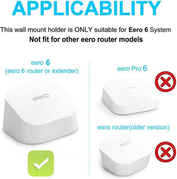 Outlet Wall Mount Only for eero 6 & eero 6+ mesh Wi-Fi System, No Messy Wires & Space Saving Outlet Mount Holder for eero 6 Extender (3 Pack) Outlet Wall Mount Only for eero 6 & eero 6+ mesh Wi-Fi System, No Messy Wires & Space Saving Outlet Mount Holder for eero 6 Extender (3 Pack)