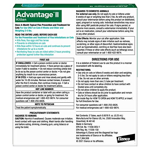 Advantage Ii Kitten Vet-Recommended Flea Treatment & Prevention Cats 2-5 Lbs. 2-Month Supply
