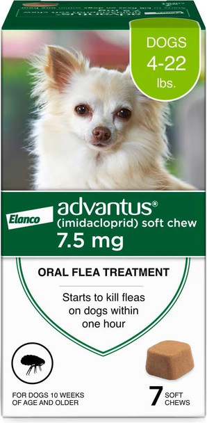 Advantus Dog Fast Acting Oral Flea Treatment Soft Chews Dogs 4 - 22 Lbs. 7 Ct.