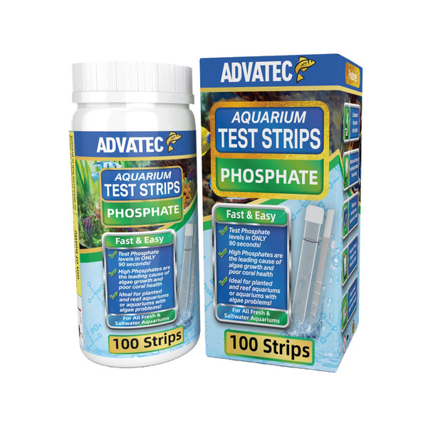 Advatec Phosphate Test Strips For Freshwater & Saltwater Fish Tank - Testing Strips For Fresh & Salt Water Aquarium - Lab Grade Water Tester Kit - 25 Count