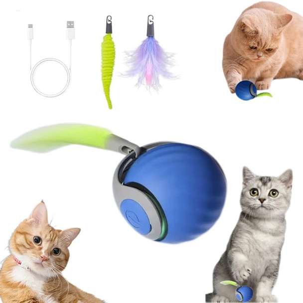 Amatffug 2 Packs Speediest Tail 2.0 Cat ToyInteractive CattoyCattoys For Indoor CatsChewie Viral Cat BallAdjustable Sports Rolling ToyElectric Rolling Ball Christmas Birthday For Pets