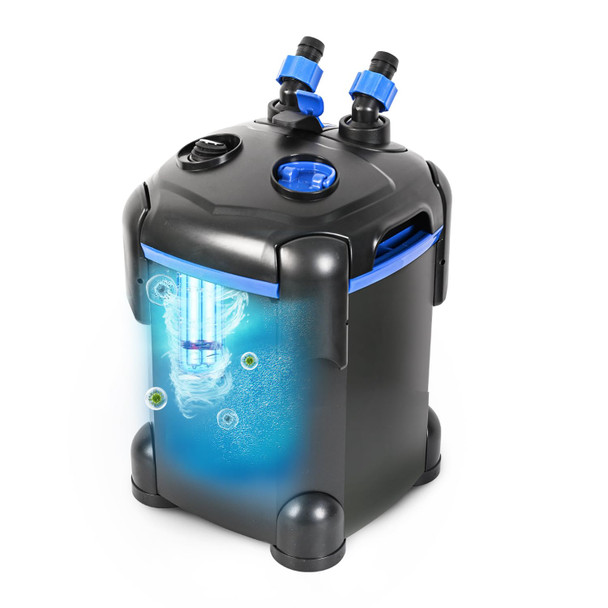 Amosijoy 265Gph Ultra-Quiet Canister Filter 3-Stage External Aquarium Filter With Media For Large Fish Tanks And Aquariums