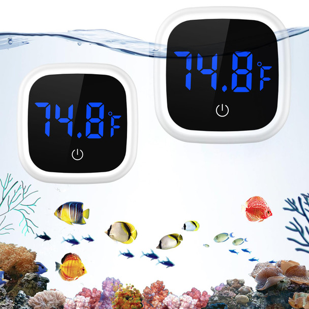 Ankilo D Aquarium Thermometer 2 Pack Digital Fish Tank Thermometer Large Led Hd Display 0.1 F Fahrenheit Tank Temperature Measurement For Fish Axolotl Turtle