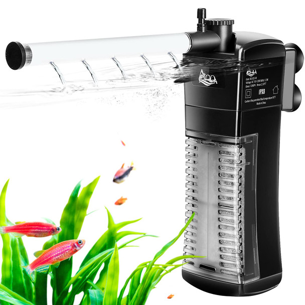 Aqqa 8 Pack Aquarium Filter Cartridge Replacement Fish Tank Filter Cartridge For Aquarium Internal Filter (Small)