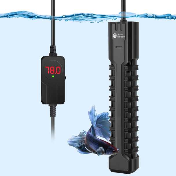 Aquamiracle Aquarium Heater 50W Submersible Fish Tank Heater With Led Digital Display Overheat Protection & Auto Power-Off When Out Of Water For Freshwater And Saltwater Fish Tanks (5-10 Gal)