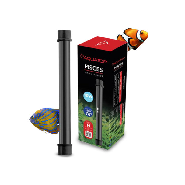 Aquatop 25W Pisces Nano Heater Fully Submersible For Nano Fish Tanks Up To 8 Gal Preset 78 F Heat-Resistant Water Heater For Small Aquariums
