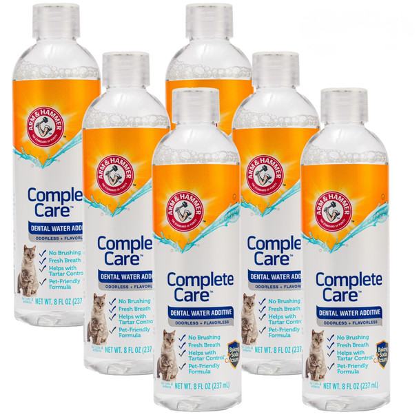 Arm & Hammer Complete Care Dental Water Additive For Cats Cat Breath Freshener Cat Mouth Wash Or Dental Rinse Simply Add To Pet Drinking Water For Fresher Breath Value Size 8 Fl Oz - 2 Pack