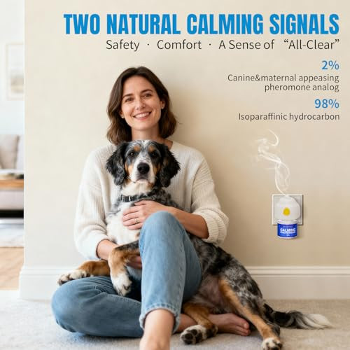 Aypend Dog Pheromones Calming Diffuser With Dap Anxiety Relief For Dogs Reduces Stress Barking Fighting & Destructive Behavior Safe For All Breeds & Ages 60 Day Supply