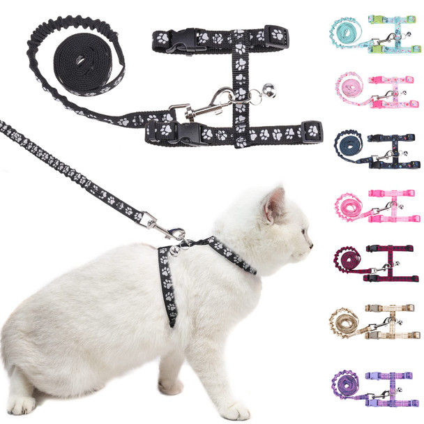 Beautyzoo Cat Harness And Leash Set Escape Proof For Walking Kitten Soft Adjustable Vest Harnesses For Small Medium Large Cats Easy Control Breathable Plaid Ribbon Nylon For Outdoor Indoor Use