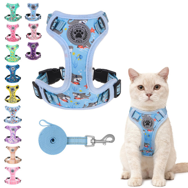 Beautyzoo Cat Harness And Leash Set For Walking Escape Proof Neck Release Adjustable Harness For Kitten Puppy Small Medium Large Cats Soft Cute Easy Control Small Cat Harness For Cats Boy And Girls