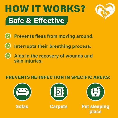 Beloved Pets Natural Flea And Tick Home Spray For Dogs Cats & Ferret - Mosquito Bug Repellent & Carpet Flea Killer - Pet Pest Control & House Flea Treatment Indoor - Organic Prevention For Safe
