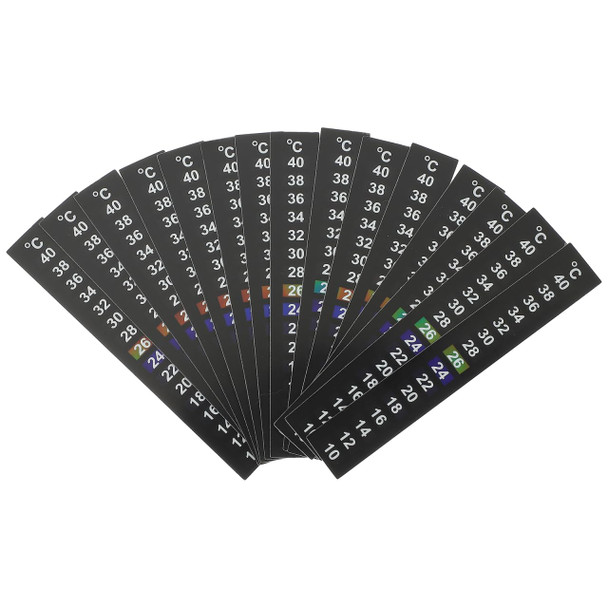 Besportble Aquarium Temperature Strip 15Pcs Liquid Crystal Thermometer Stickers For Indoor Use Color-Changing Adhesive Thermometer Tape For Fish Tanks And Reptile Boxes