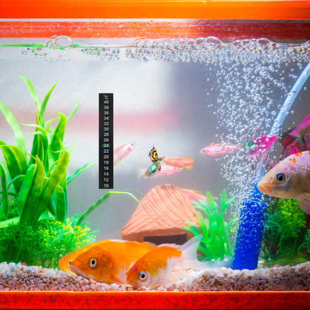 Besportble Aquarium Temperature Strip 15Pcs Liquid Crystal Thermometer Stickers For Indoor Use Color-Changing Adhesive Thermometer Tape For Fish Tanks And Reptile Boxes