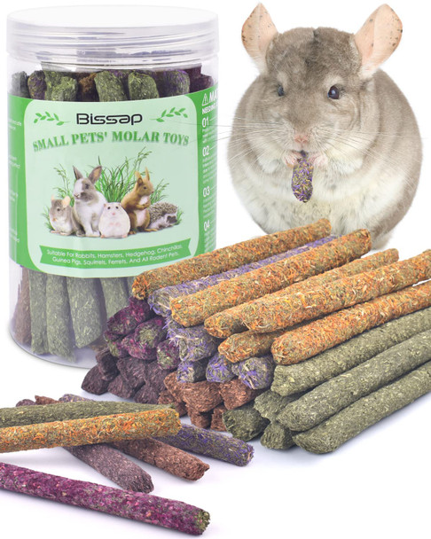 Bissap 36Pcs Rabbit Chew Sticks Mixed Natural Timothy Hay Oat Carrot Bunny Chew Toys And Treats For Rabbits Bunnies Chinchillas Guinea Pigs Hamsters And Other Small Animals Molar Snacks