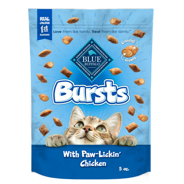 Blue Buffalo Bursts Crunchy & Creamy Cat Treats Great For Training Paw-Lickin' Chicken 5-Oz Bag