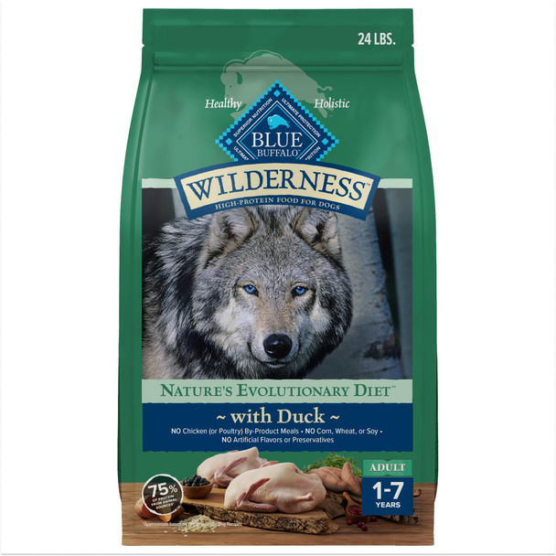 Blue Buffalo Wilderness Natural High-Protein Dry Food For Adult Dogs Chicken Recipe 13-Lb. Bag