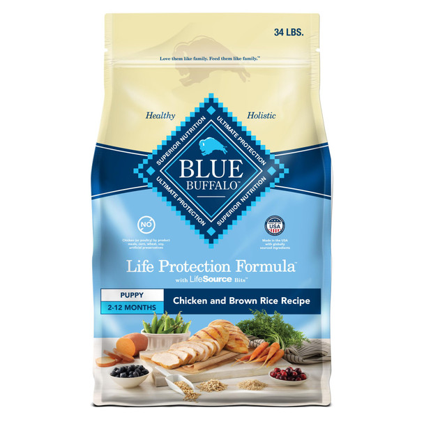 Blue Buffalo Life Protection Formula Puppy Dry Dog Food With Dha And Ara Made With Natural Ingredients Chicken & Brown Rice Recipe 15-Lb Bag