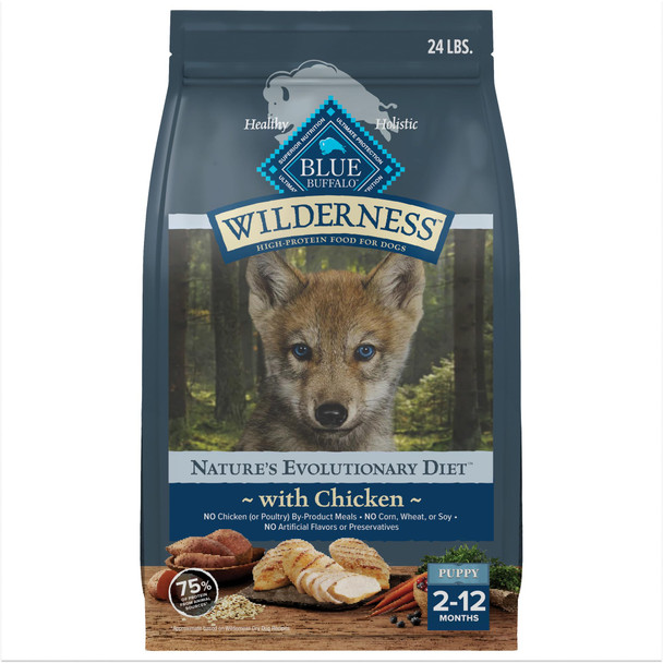 Blue Wilderness Blue Buffalo Wilderness Puppy High-Protein Dry Dog Food With Real Chicken Grain- Made In The Usa With Natural Ingredients Chicken 4.5-Lb Bag
