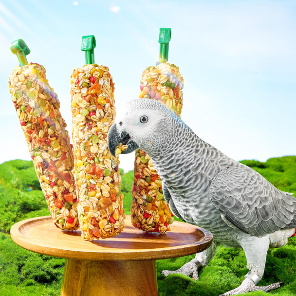 Bucatstate 3 Sticks Parakeet Treats Honey Treat Sticks Natural Bird Treats Vegetable & Grains Flavor Cockatiel Treats Pet Bird Treat Toy For Parrot Conure Budgie Lovebird