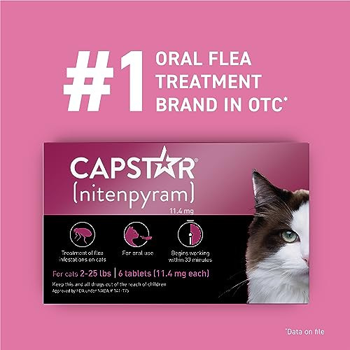 Capstar Flea Treatment For Cats 2-25 Lbs (6 Doses) + Nextstar Flea And Tick Prevention For Cats Over 3.5 Lbs (1 Dose) Bundle