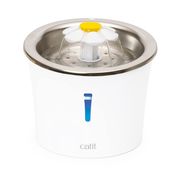 Catit Led Flower Fountain With Triple Action Filter Cat Drinking Water Fountain 3 L