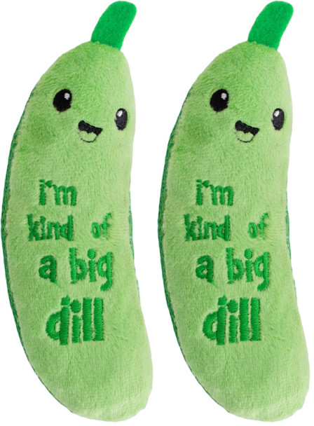 Catstages Crunchy Pickle Kicker Cat Toy Plush Crinkle Toy With Catnip And Dental Mesh 6.5"