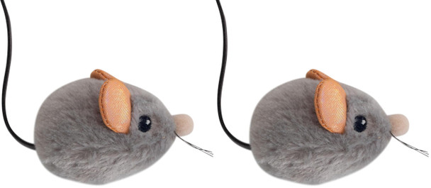 Catstages Squeak Squeak Mouse Cat Toy With Touch-Activated Sound & Catnip Gray