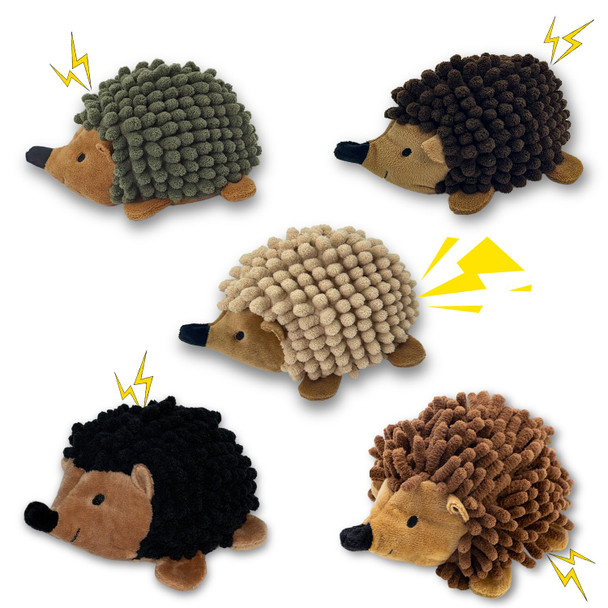 Chongqile Plush Hedgehog Dog Toys 3 Pcs - Squeaky No-Stuffing Hedgehog For Small And Medium Dogs - Keep Your Puppy Busy With Multi-Colored Suitable For Indoor And Outdoor Throwing Play