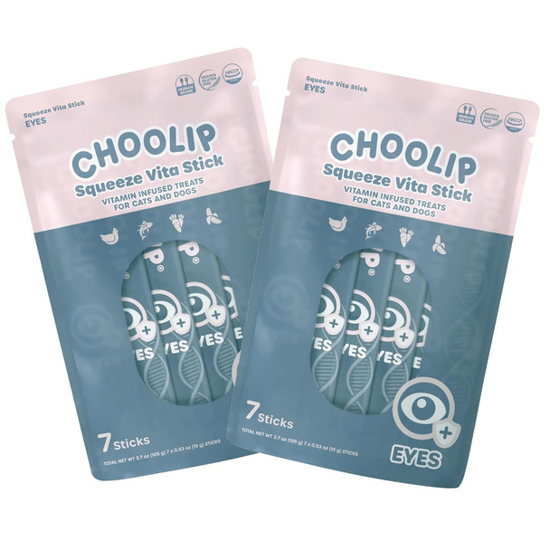 Choolip Squeeze Vita Stick Lickable Cat And Dog Treats 7-Count Kidney Support Tuna And Pollack With Pumpkin Blueberry And Omega-3 Grain- Vet-Formulated