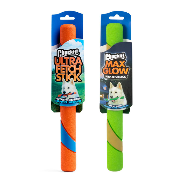 Chuckit Max Glow Ultra Fetch Stick Outdoor Dog Toy 12 Inches For All Breed Sizes