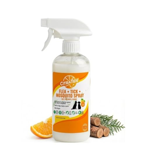 Natural Flea Tick & Mosquito Spray For Dogs Cedarwood & Citrus Formula Plant-Based Deet- Non-Toxic Usa Made Safe For Home & Pets Citratide (16 Fl Oz)