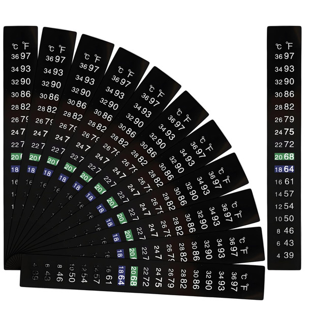 Creztail 6 Pack Aquarium Thermometer Strips 39-97 Fish Tank Thermometer Tape Amphibian And Reptile Thermometer Stickers Adhesive Brewing Thermometer Stickers For Kombucha Wine & Beer