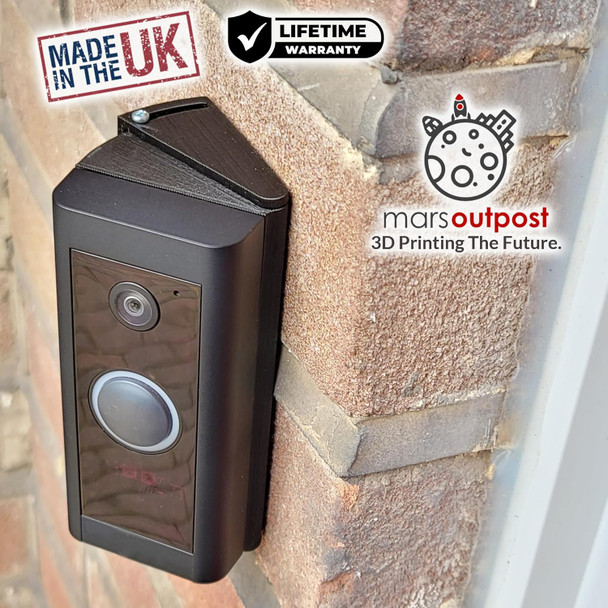 Mars Outpost Adjustable Mount for RingWired Corner Adjustable Mounting Bracket Wedge 20-45 Degree 20/25/30/35/40/45 Degree Slim & Strong, Black