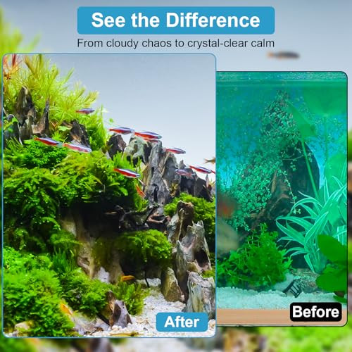 Desumg Aquarium Filter With U-V Light & Timer For 10 40 Gallon Fish Tanks Submersible Internal Filter With Flow Control Sponge Filtration & Aeration Quiet Power Pump For Freshwater Saltwater Tanks