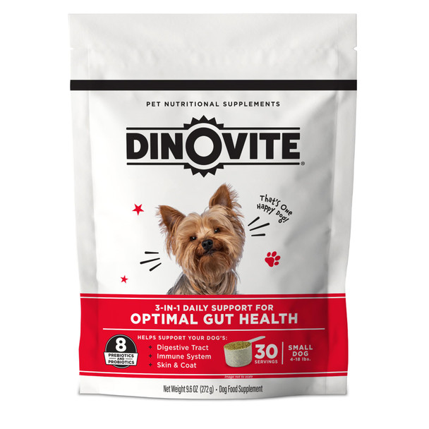 Dinovite 3 In 1 Probiotic For Medium Dogs Skin & Coat Digestive Health & Joint Relief Dog Food Toppers Immune Support Allergy Relief & Itch Relief Skin Care 30 Servings (18-45Lb)