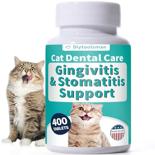 Diytoolsman Cat Dental Care Bad Breath Stomatitis & Gingivitis Treatment For Cats Cat Gum Disease Treatment Cats Oral Health For Teeth Gums Mouth And Tartar 400 Tiny Tablets