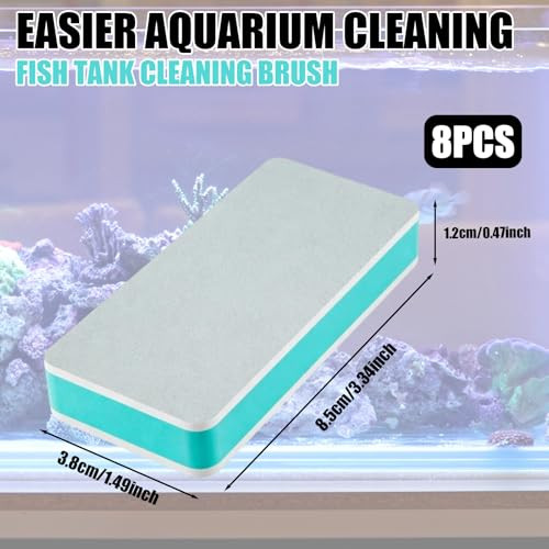 Dovbuqu 8 Pcs Double-Sided Fish Tank Cleaning Brushes Aquarium Sponge Brush Cleaner Fish Tank Cleaning Tool For Aquarium And Home Kitchen