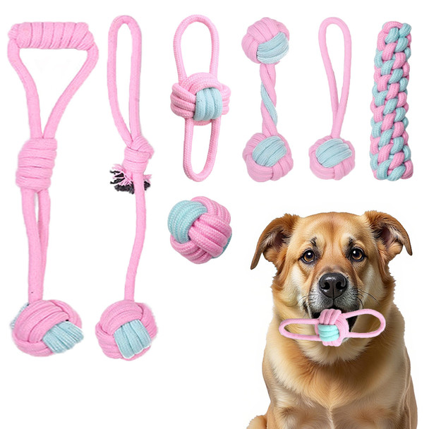Dsumd 7 Pack Dog Rope Toys Interactive Tough Chew Toys For Small And Medium Dogs Clean Teeth And Relieve Boredom Tug Of War Aggressive Chewers Cotton Rope Knot Puppy Dental Toy