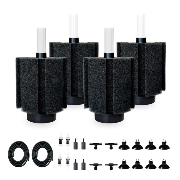 Dvhey 2 Pack 60-70 Gal Aquarium Sponge Filter With Air Stone And Ceramic Filter Media Quiet Fish Tank Bio Filter For Breeding Fry Shrimp Betta Fish Tank