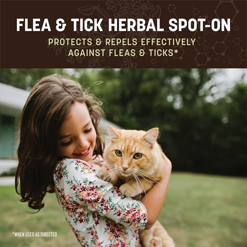 Earth Animal Apothecary Natural Flea & Tick - Herbal Spot-On For Cats - 3 Applications (3 Month Supply)