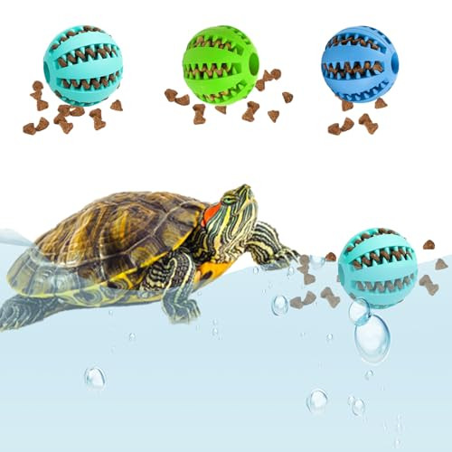 Enochainchin 3Pcs Aquatic Turtle Enrichment Toys - Turtle Toys For Aquarium Play Including Feeder Ball - Aquarium Accessories