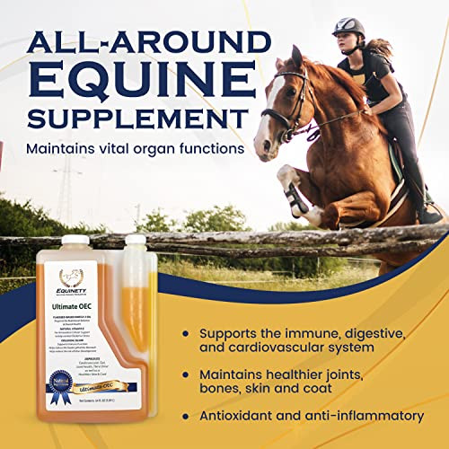 Equinety Ultimate Oec Horse Supplement Omega 3 Vitamin E Flaxseed Oil For Horses Coat Defense Joint & Hoof Support Vet-Approved Equine Oil For Healthy Weight Muscle & Recovery