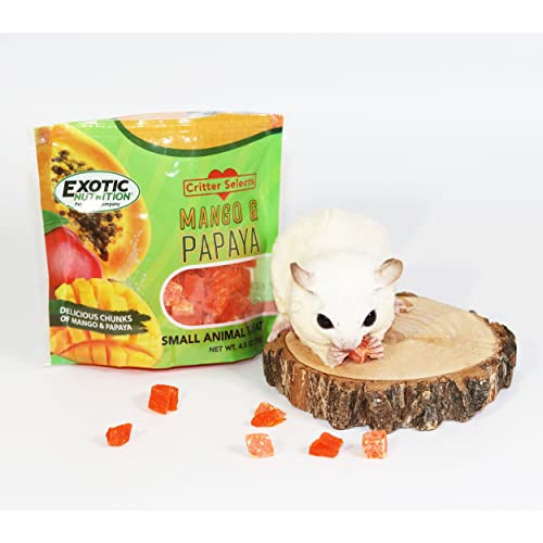 Exotic Nutrition Mango & Papaya Treat (4.5 Oz.) - Healthy Treat For Small Animals - Sugar Gliders Rats Chinchillas Ferrets Parrots Hamsters Squirrels Hedgehogs Guinea Pigs Rabbits & Other Small Animals